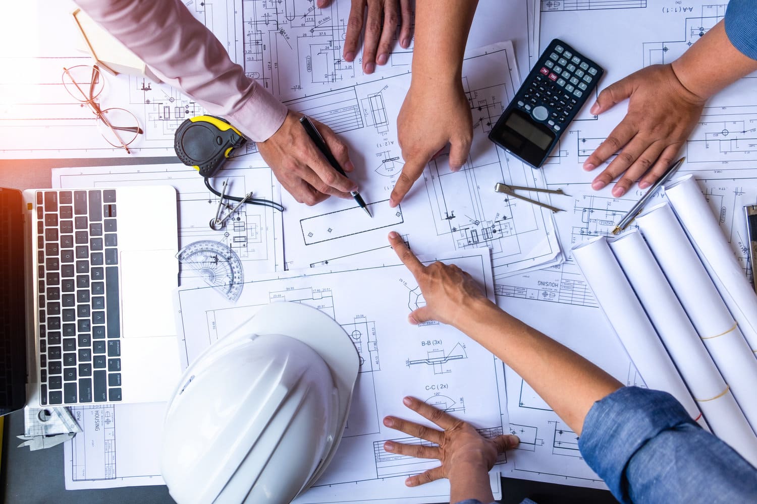 Construction company building project and construction process
